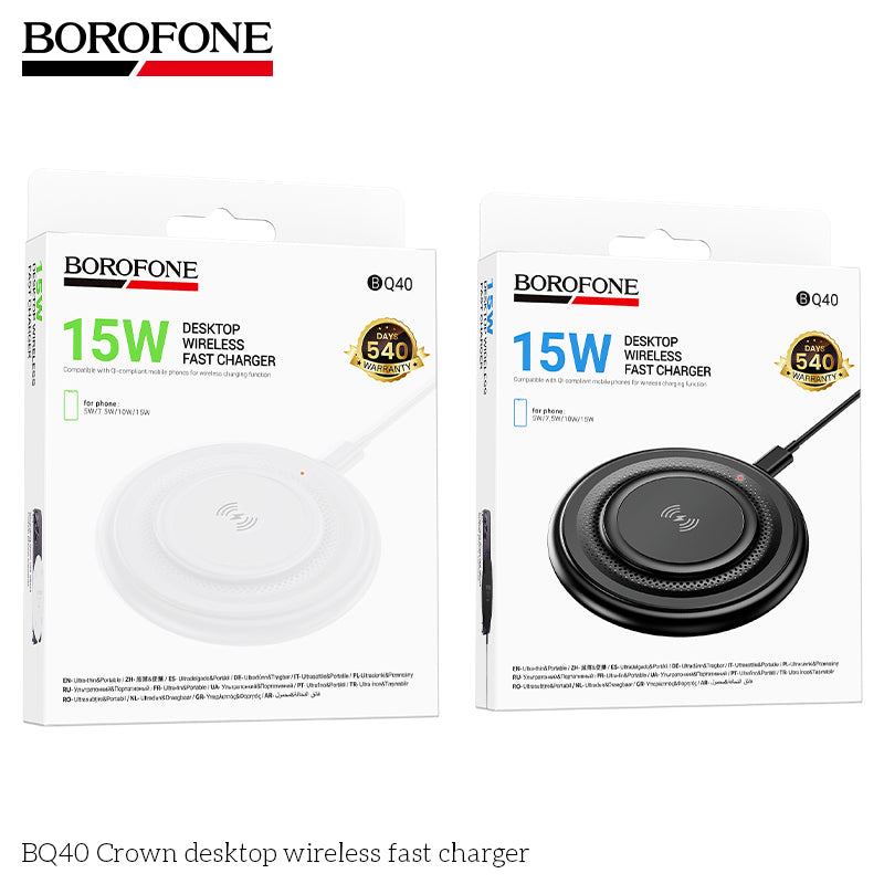 BQ40 Crown Desktop Wireless Fast Charger – Stylish & Powerful Charging in Ireland