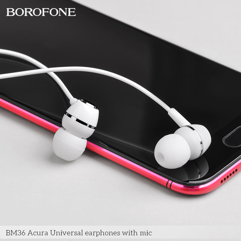 BM36 Acura Universal Earphones with Mic – Heavy Bass & Clear Sound