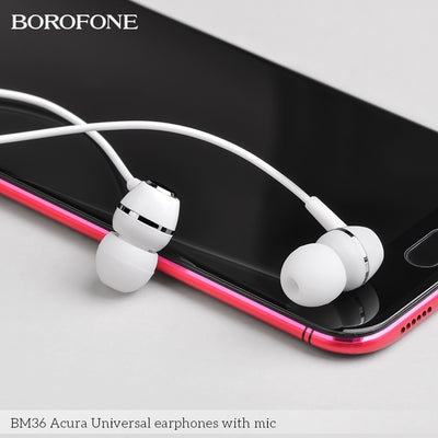 BM36 Acura Universal Earphones with Mic – Heavy Bass & Clear Sound