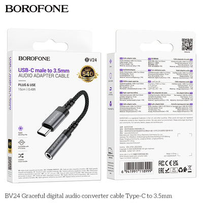 BV24 Graceful Type-C to 3.5mm Digital Audio Converter Cable – Clear & Powerful Sound