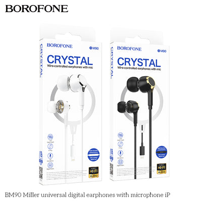 BM90 Miller Universal Digital Earphones iP with Mic – Clear & Powerful Sound
