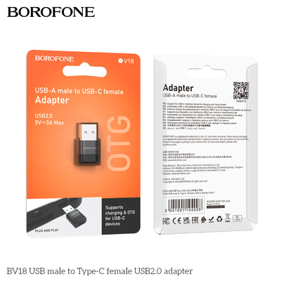 BV18 USB Male to Type-C Female USB2.0 Adapter – Easy Charging & Sync