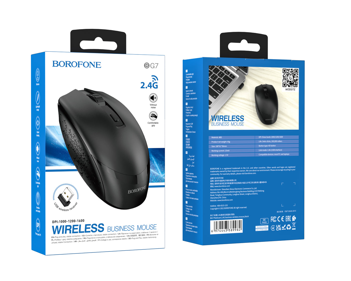 BG7 Platinum Ergonomic Wireless Mouse – Silent, Durable & Rechargeable