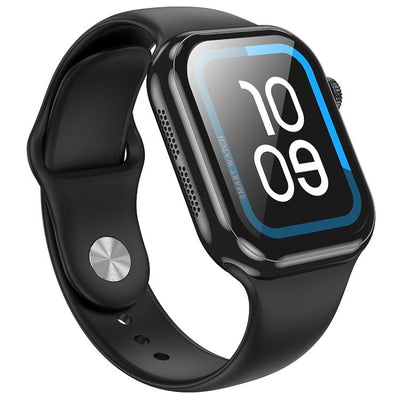 Black smartwatch with a digital display 