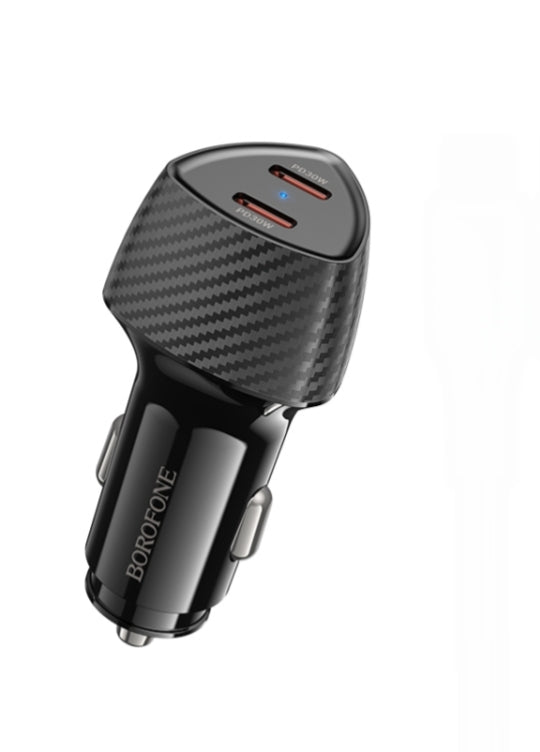 BZ31D Solid 60W PD Car Charger (2C) – Dual USB-C Fast Car Adapter for iPhone & Android