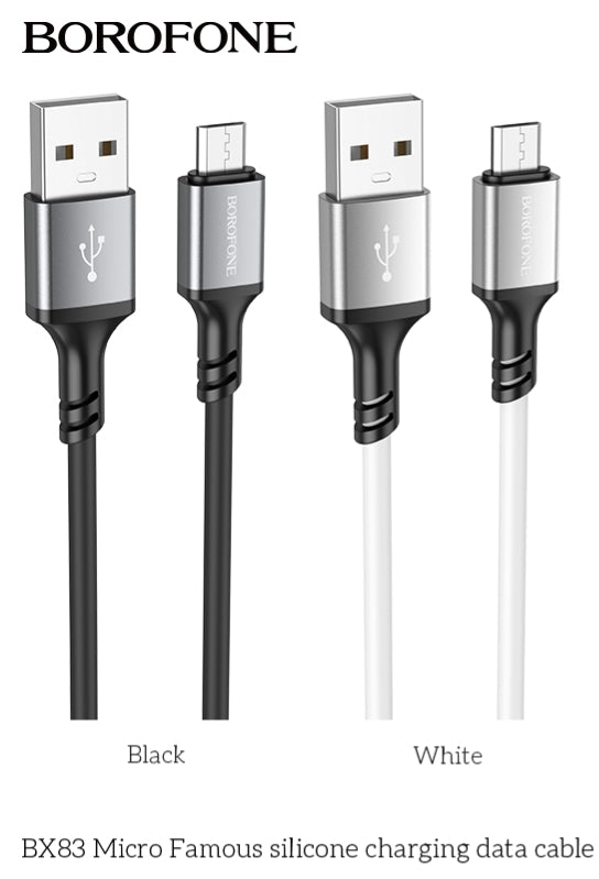 BX83 Famous Micro USB Silicone Charging Data Cable – Durable Fast Charger Lead