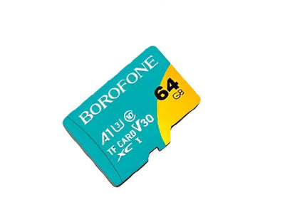 BOROFONE 64GB microSD card on a white background