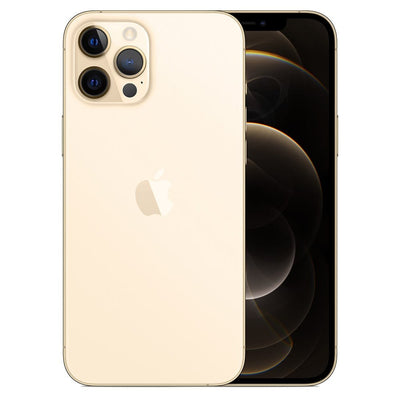Gold iPhone 12 Pro showing back and front 