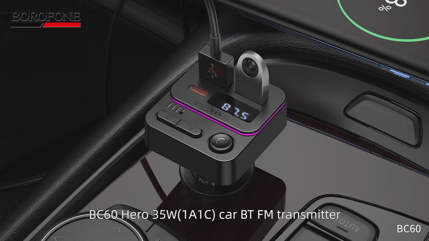 BC60 Hero 35W Car Bluetooth FM Transmitter – Powerful & Easy Wireless FM