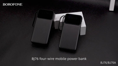 BJ76A Smart 20000mAh Power Bank with 4 Built-in Cables – Fast & Reliable
